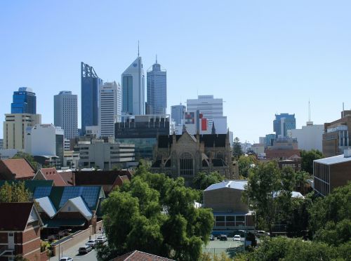 perth city seen from the east skyline