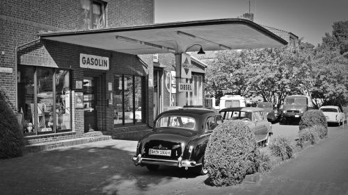 petrol stations oldtimer old gas station