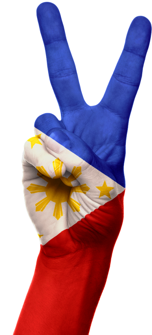 philippines flag hand