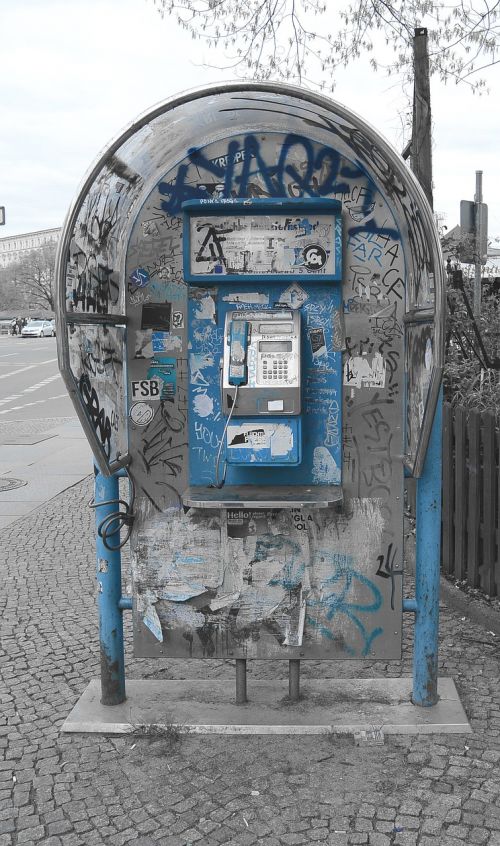 phone phone booth graffiti