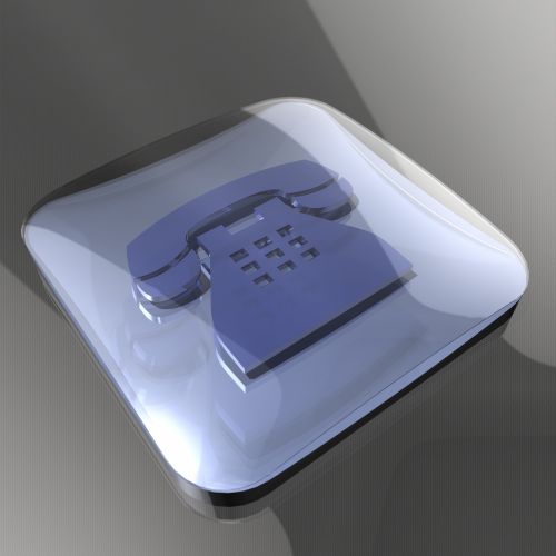 phone icon glass