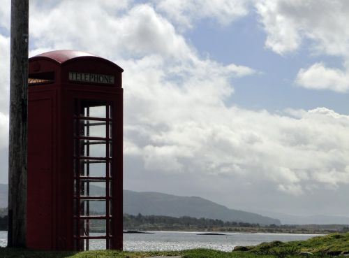 phone booth phone red