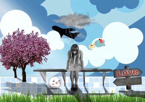 photo manipulation girl park