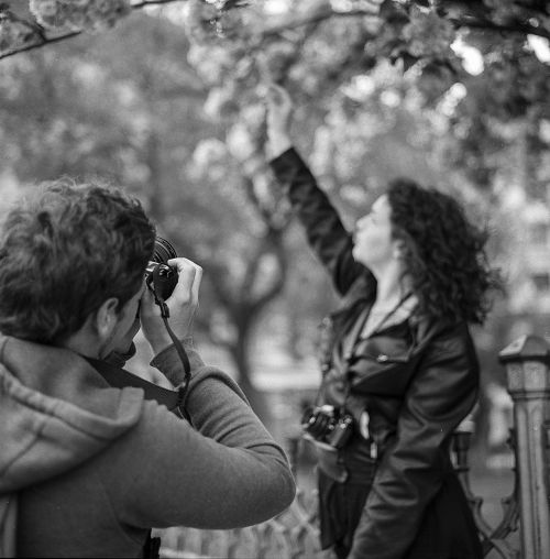 photographer girl taking photos