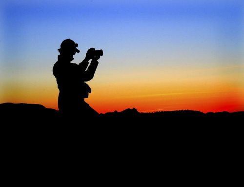 photographer sunrise silhouette