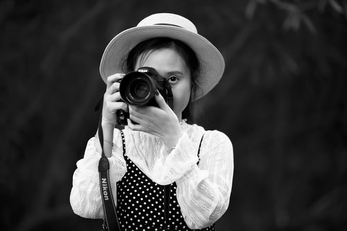 photographer  hat  girl