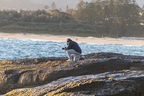 photographer  sea  rock