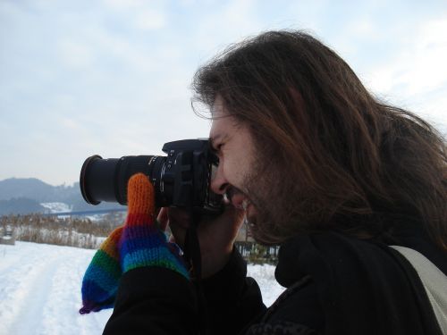 photographer man winter