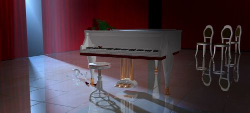 piano stool overcast curtain