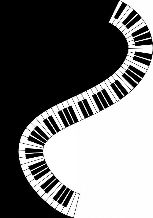 Piano Keyboard Waves Card