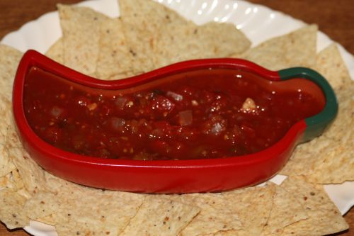 Picante Sauce In Red Pepper Bowl