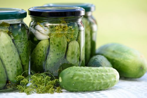 pickled cucumbers homemade preserves jars
