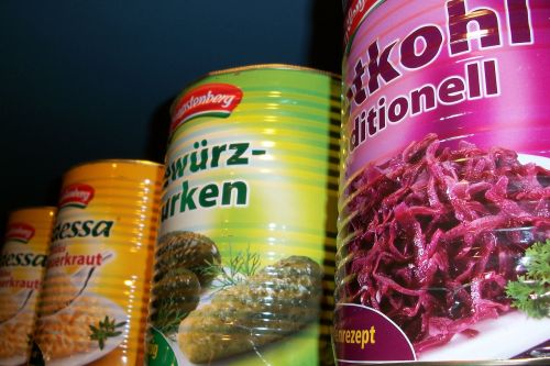 pickles sauerkraut cans
