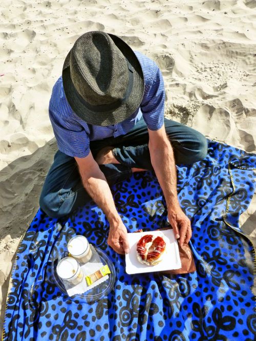 picnic beach man