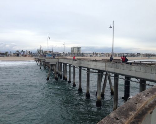 pier cloudy shore