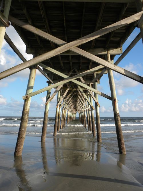 pier coastline summer