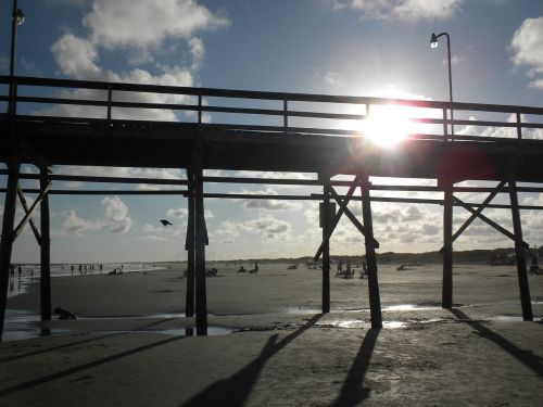 pier sunlight landscape