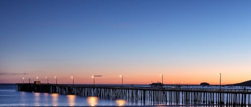 pier sunset water