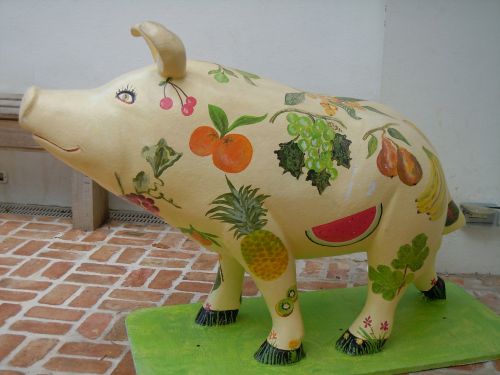 pig painted artwork