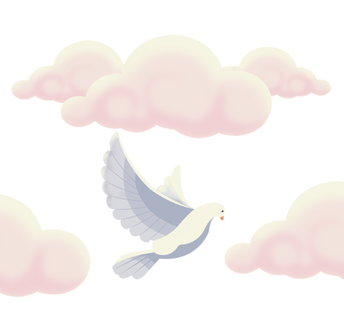 pigeon clipart cloud