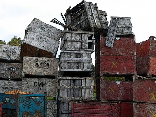 Pile Of Crates Background