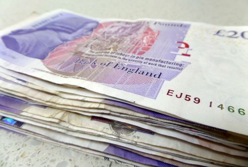 Pile Of UK Sterling Cash Notes