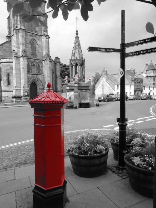 pillar box signpost street sign