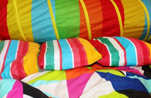 pillow bed linen colorful