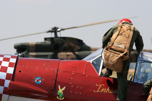 Pilot Climbing Into Harvard Cockpit