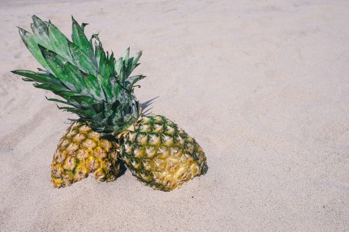 pineapples sand beach