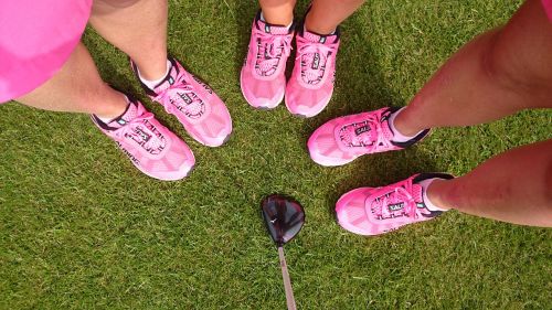 pink sneakers golf