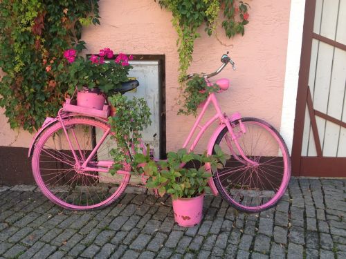 pink bike bicycle