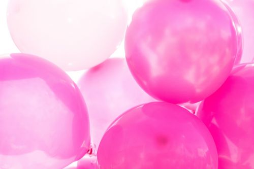 pink balloons shiny