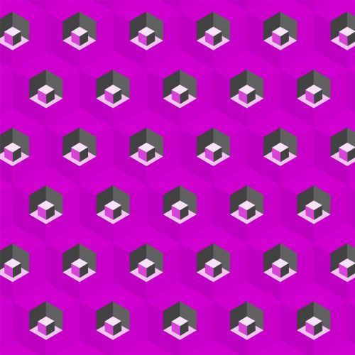Pink 3D Cubes Pattern