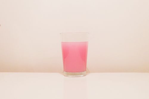 pink drink glass