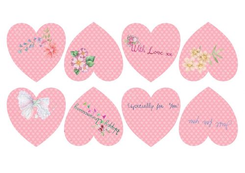pink hearts tags