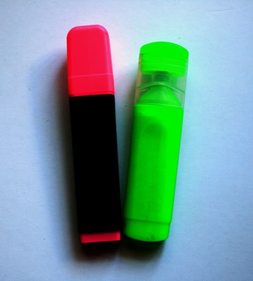 Pink And Green Highlighters