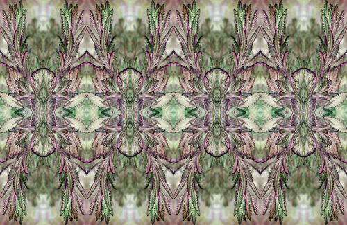 Pink &amp; Green Lavender Leaf Pattern