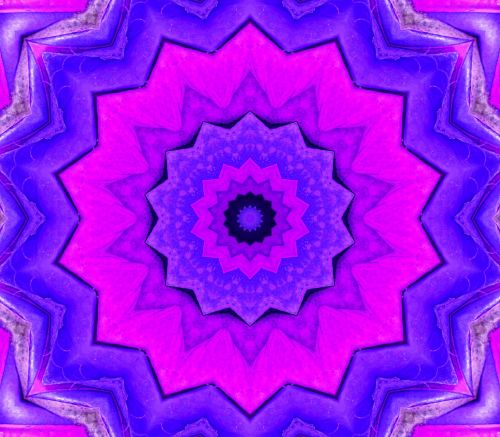 Pink And Purple Sun Kaleidoscope