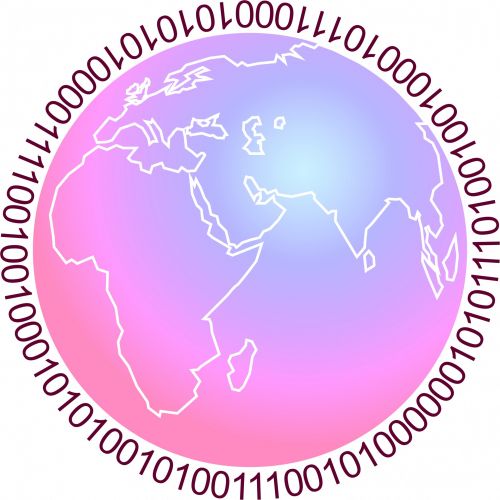 Pink Binary Globe