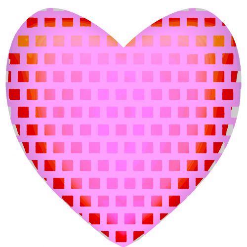 Pink Heart With Squares