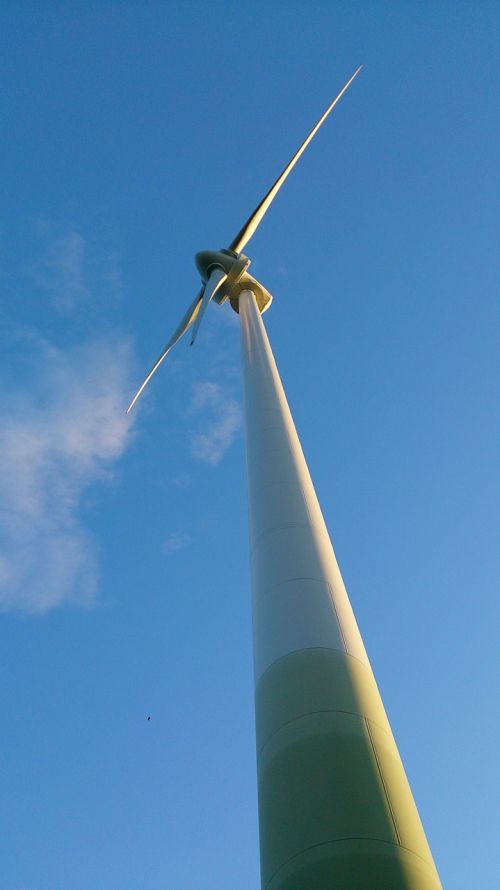 pinwheel wind power blue sky