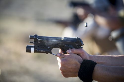pistol firearm live-fire