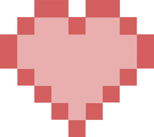 pixel heart rose