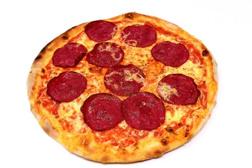 pizza salami food