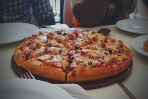 pizza plate food