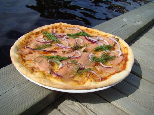 pizza salmon mat
