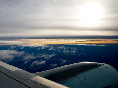 plane air canada clouds