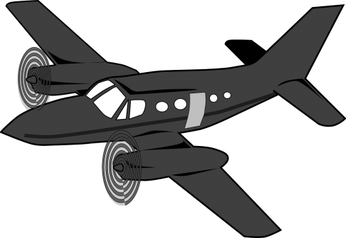 plane propeller-driven black