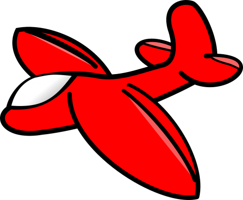 plane red cartoon